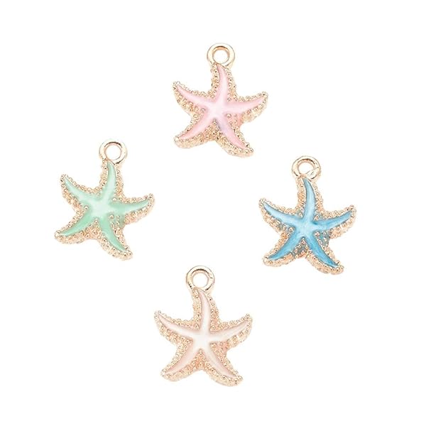 LiQunSweet LiQunSweet 50 Pcs Colorful Alloy Enamel Sea Animal Starfish Charms for Necklace and Bracelet Crafting - View 10 of 10