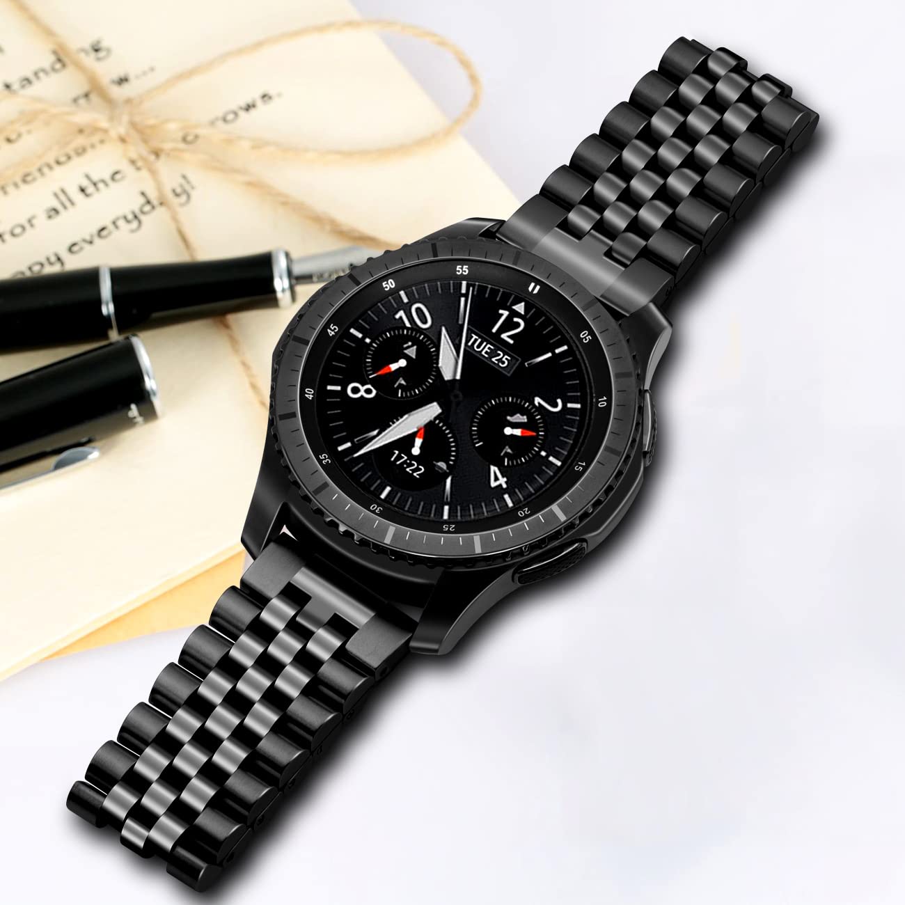 Kai Tian Kai Tian 3D Quick Release 22mm Watch Band for Samsung Galaxy Watch 46mm Gear S3 Frontier Classic Tapered Strap for Men Women Black - View 6 of 7