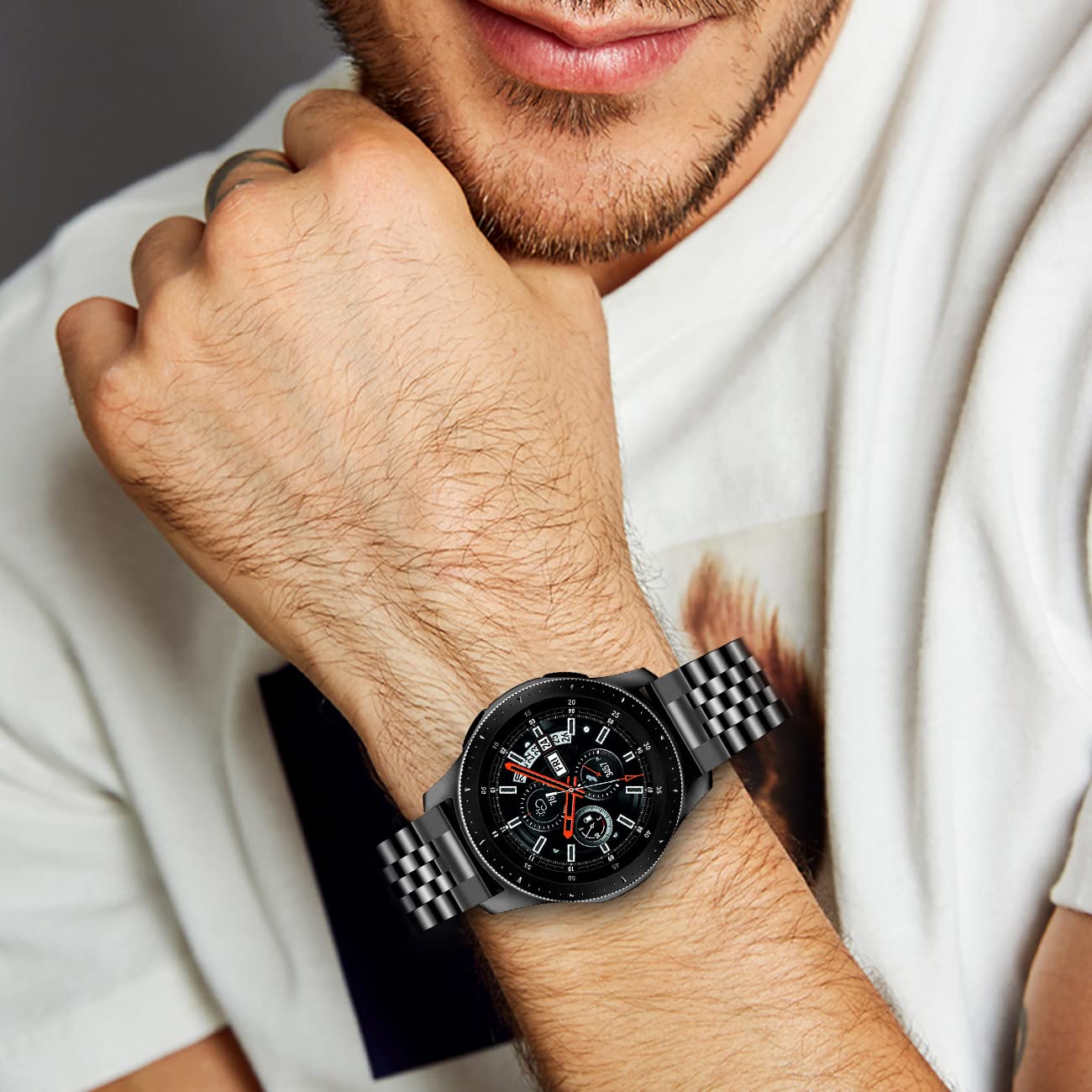 Kai Tian Kai Tian 3D Quick Release 22mm Watch Band for Samsung Galaxy Watch 46mm Gear S3 Frontier Classic Tapered Strap for Men Women Black - View 7 of 7