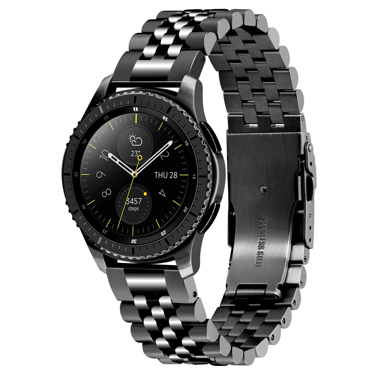 Kai Tian Kai Tian 3D Quick Release 22mm Watch Band for Samsung Galaxy Watch 46mm Gear S3 Frontier Classic Tapered Strap for Men Women Black