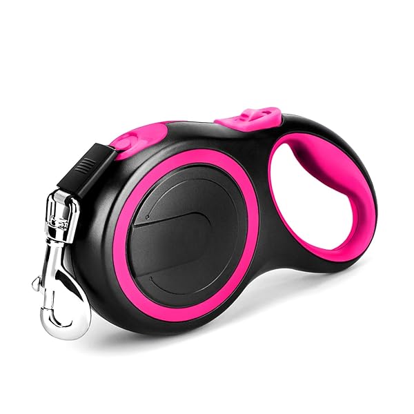 Segarty Segarty 26ft Retractable Dog Leash for Medium Large Breeds Up to 110Lbs Heavy Duty No Tangle Nylon Tape with One Button Break Lock Pink