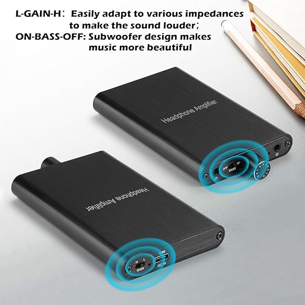 MYPIN Headphone Amplifier with Bass Boost for 3.5mm AUX and Type-C Compatible with Mac Phones iPad MP3 MP4 Xbox PS4 PS5 Controller - View 7 of 10
