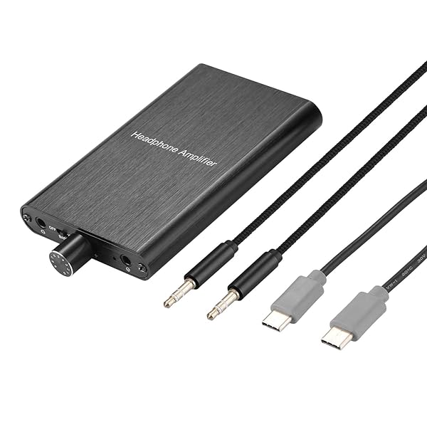 MYPIN Headphone Amplifier with Bass Boost for 3.5mm AUX and Type-C Compatible with Mac Phones iPad MP3 MP4 Xbox PS4 PS5 Controller