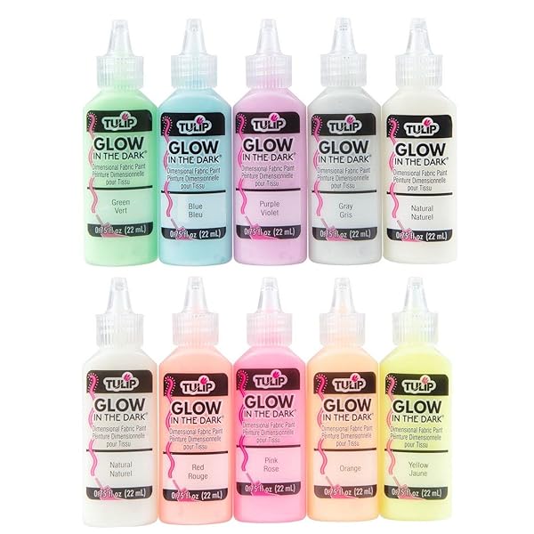 TULIP Glow in the Dark Fabric Paint - Tulip Dimensional Craft Paint for DIY Fashion, Costumes & Decor (Pack of 10) - View 3 of 8