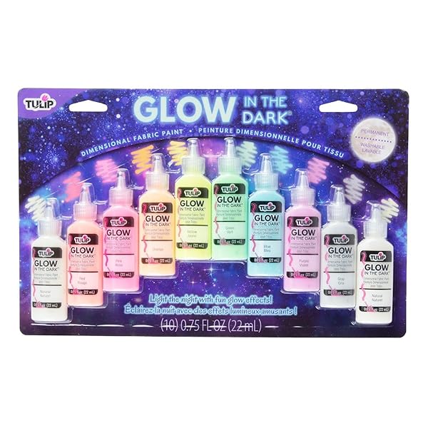 TULIP Glow in the Dark Fabric Paint - Tulip Dimensional Craft Paint for DIY Fashion, Costumes & Decor (Pack of 10) - View 2 of 8