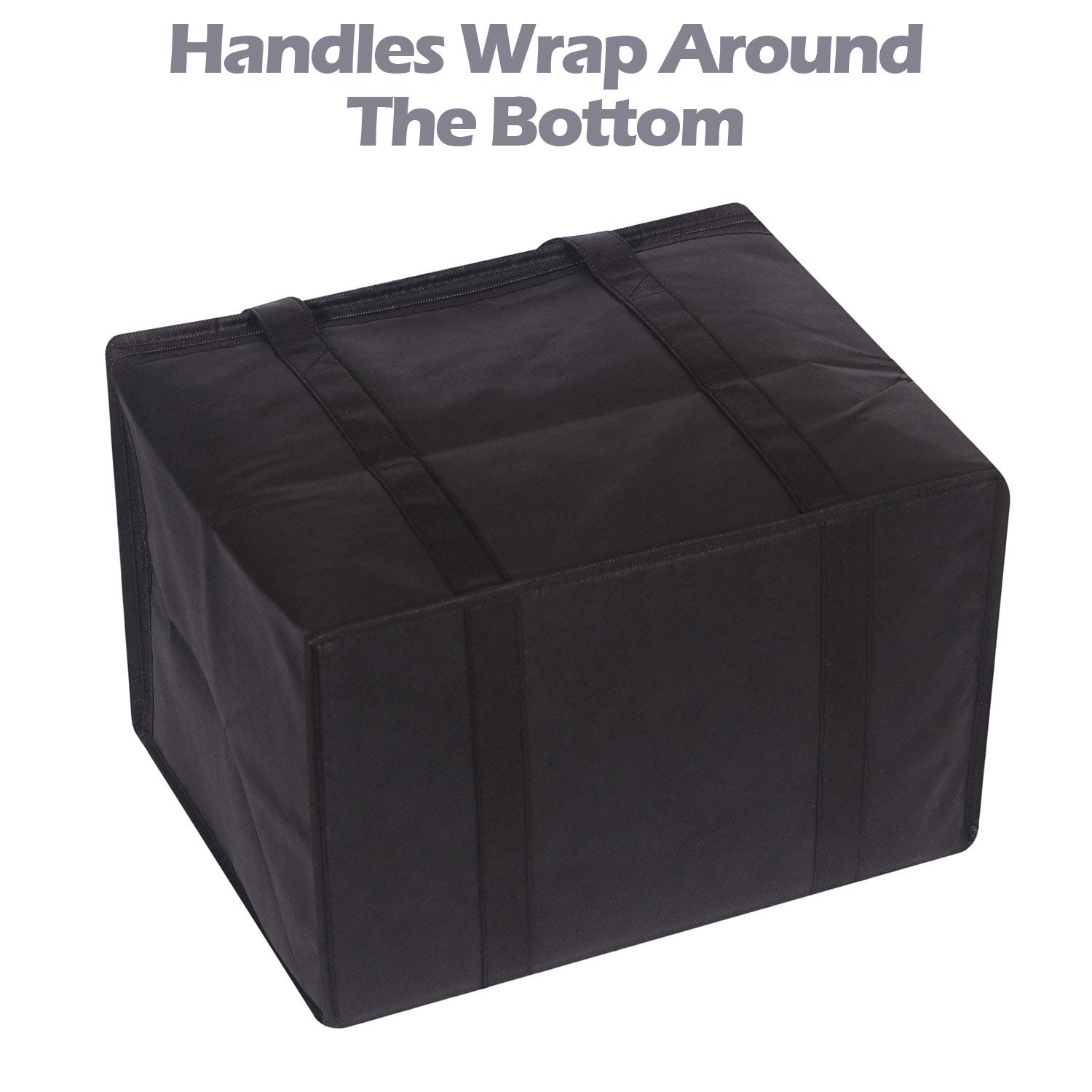 DIOMMELL Large Insulated Reusable Grocery Bags Set of 4 with Zipper and Handles Foldable Washable Heavy Duty Cooler Totes for Food Delivery and Shopping - View 6 of 7