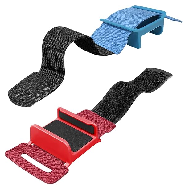 YUANHOT YUANHOT Adjustable Wrist Bands for Nintendo Switch Just Dance and Zumba 2 Pack Red Blue for Kids and Adults - View 8 of 8