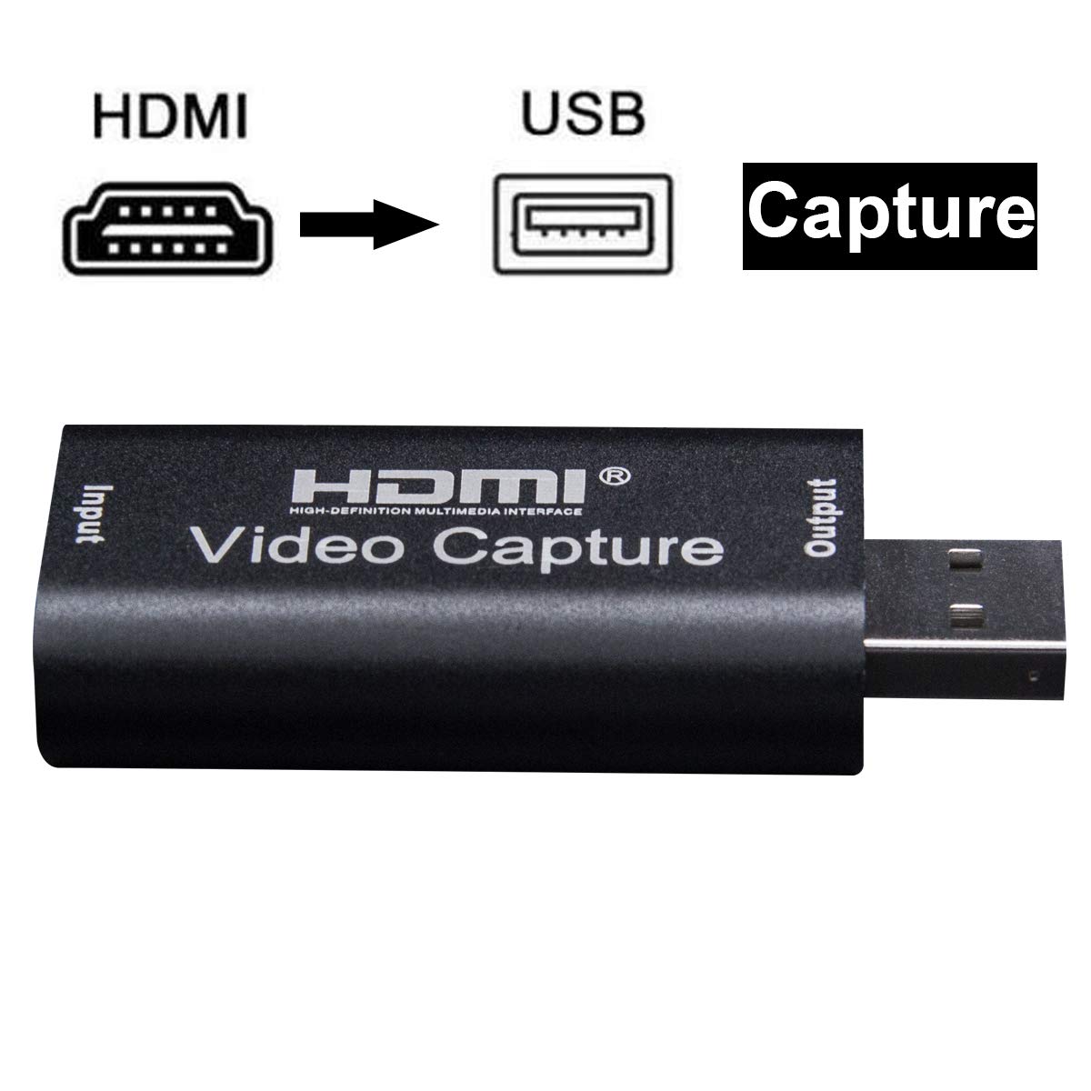 1080p HDMI to USB 2.0 Audio Video Capture Card for Windows Linux Mac OS YouTube OBS VLC PS4 Xbox DSLR Recording - View 2 of 5