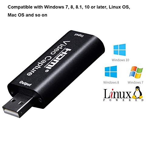 1080p HDMI to USB 2.0 Audio Video Capture Card for Windows Linux Mac OS YouTube OBS VLC PS4 Xbox DSLR Recording - View 4 of 5