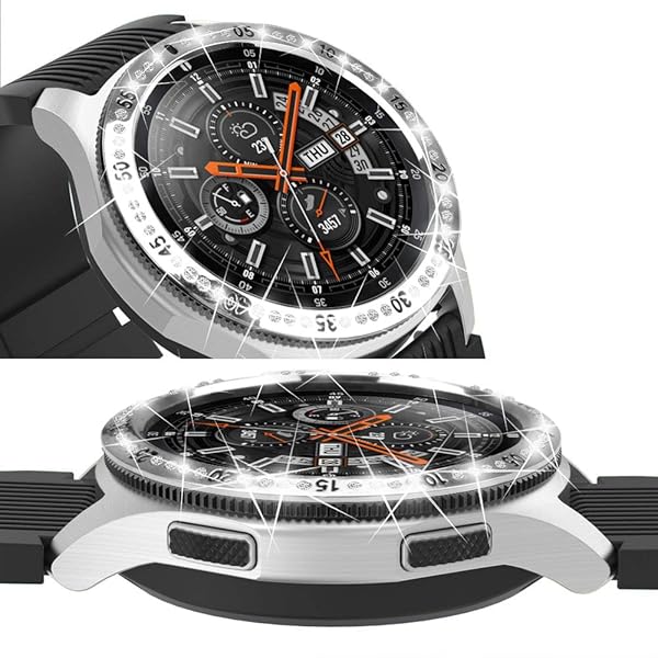 FitTurn Bling Inlay Crystal Bezel Ring for Samsung Galaxy Watch 46mm Gear S3 Frontier Classic Anti Scratch Collision Protector Loop - View 6 of 8