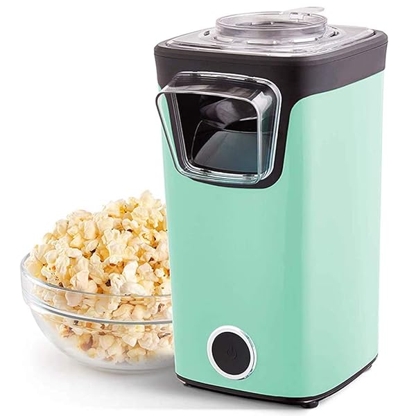 DASH Buy DASH Turbo POP Popcorn Maker - 8 Cup Aqua Machine with Measuring Cup & Butter Melter for Perfect Popcorn!