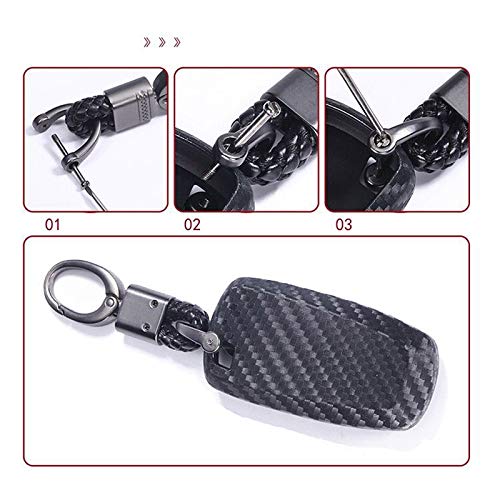 ROYALFOX Royalfox TPU Smart Keyless Remote Key Fob Case Cover for 2017 to 2020 Ford Mustang Explorer Edge Fusion F150 F250 F350 F450 F550 Black Carbon Fiber - View 5 of 6
