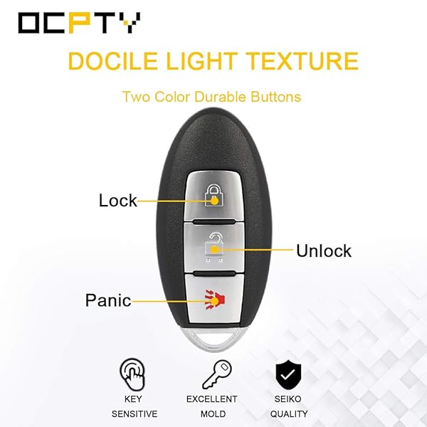 OCPTY OCPTY 2 PCS Keyless Entry Remote Control Key Fob Replacement for Nissan Pathfinder Murano Titan XD 3 Buttons 2015 2016 2017 2018 - View 5 of 8