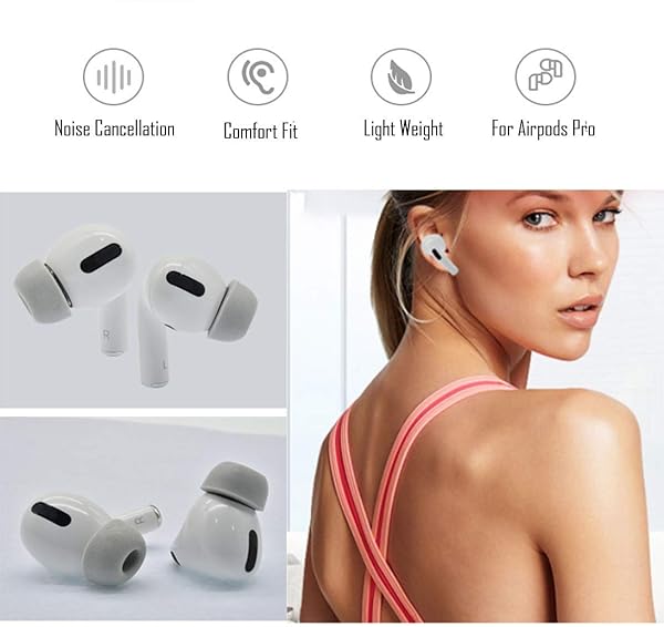 Zotech Zotech Memory Foam Ear Tips for Apple Airpods Pro Grey Large 2 Pairs Replacement - View 3 of 5
