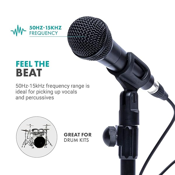 Movo Movo HV-M5 Dynamic Cardioid Vocal Microphone with Shockmount and Windscreen for Professional Singing and Recording XLR Compatible - View 6 of 8