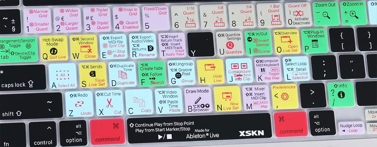 XSKN Ableton Live Silicone Keyboard Cover for 2019 MacBook Pro 16 inch A2141 and 2020 MacBook Pro 13.3 inch A2251 A2289 A2338 M1 - View 3 of 7