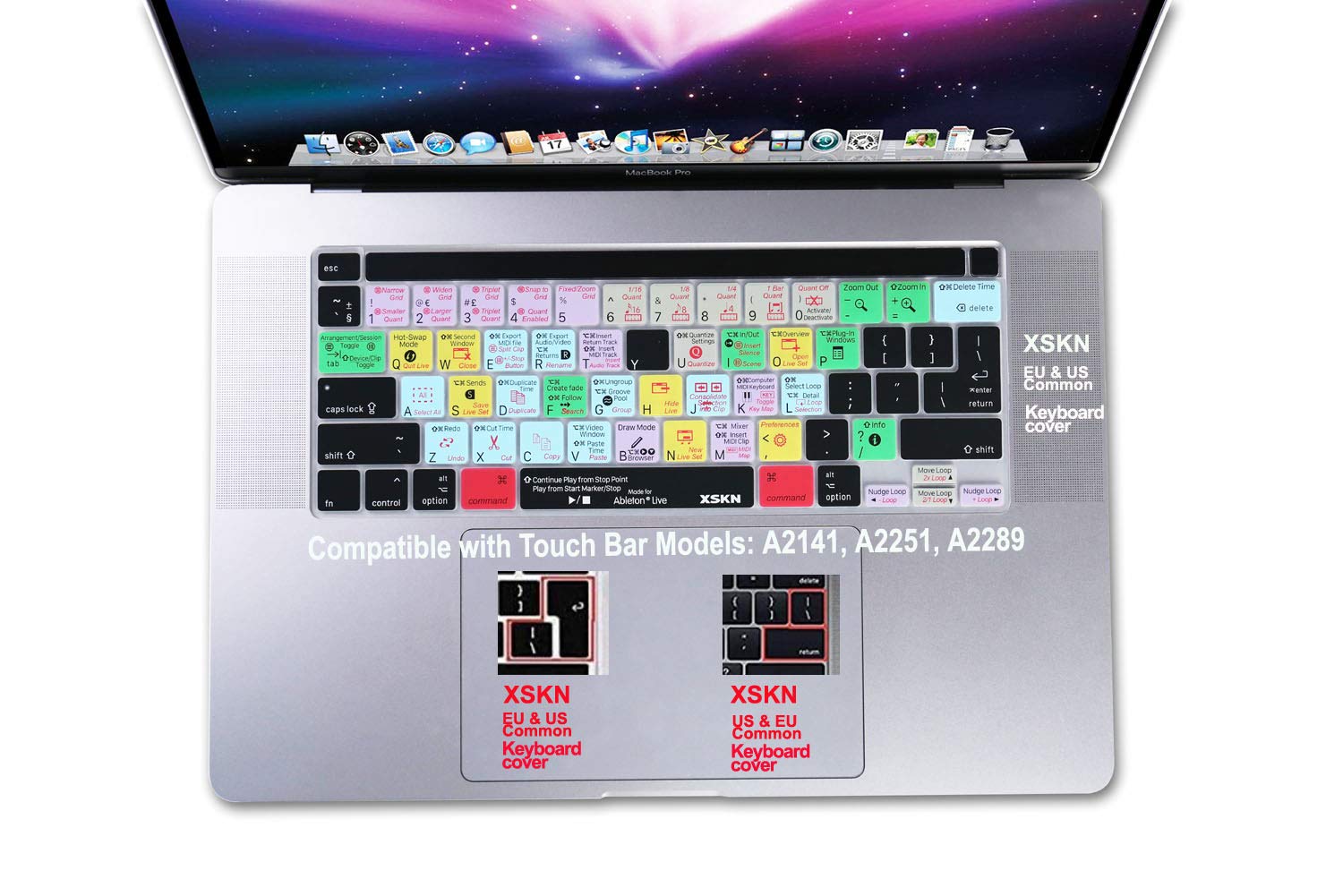 XSKN Ableton Live Silicone Keyboard Cover for 2019 MacBook Pro 16 inch A2141 and 2020 MacBook Pro 13.3 inch A2251 A2289 A2338 M1 - View 7 of 7