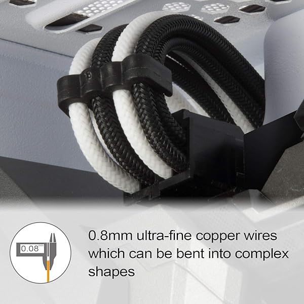 SilverStone SilverStone Technology PP07E EPS 8pin to ATX 4+4pin Flexible Sleeved Extension Cable 30cm Black White SST PP07E EPS8BW - View 4 of 8