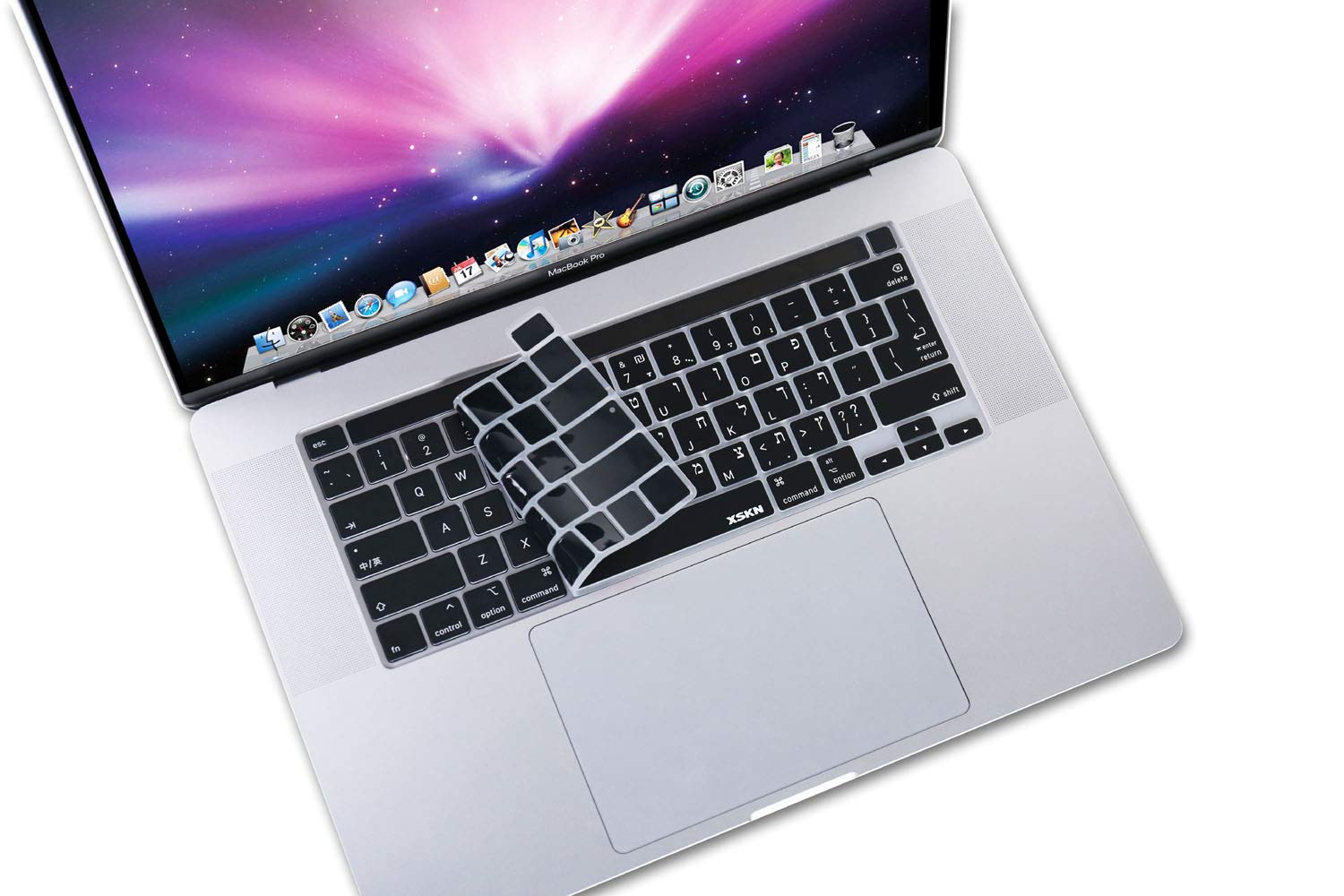 XSKN Bilingual Black Silicone Keyboard Cover for 2019 2020 MacBook Pro 16 inch A2141 13.3 inch A2251 A2289 US EU Version - View 6 of 7