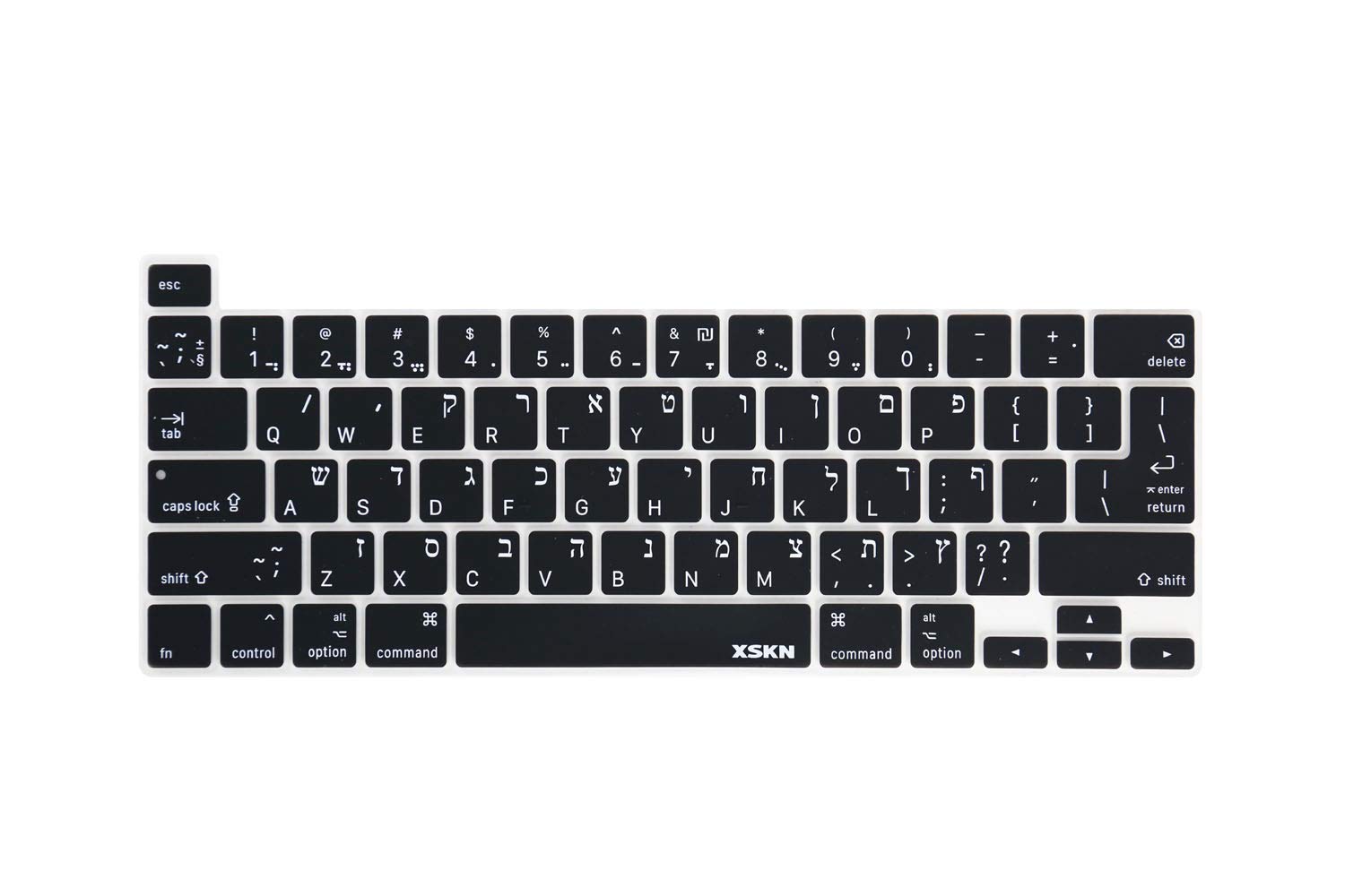 XSKN Bilingual Black Silicone Keyboard Cover for 2019 2020 MacBook Pro 16 inch A2141 13.3 inch A2251 A2289 US EU Version