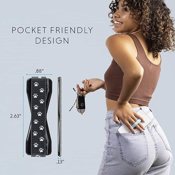 LOVEHANDLE LOVEHANDLE Universal Phone Grip for Smartphones and Mini Tablets Wireless Charging Compatible Made in The USA Paws Design - View 3 of 9