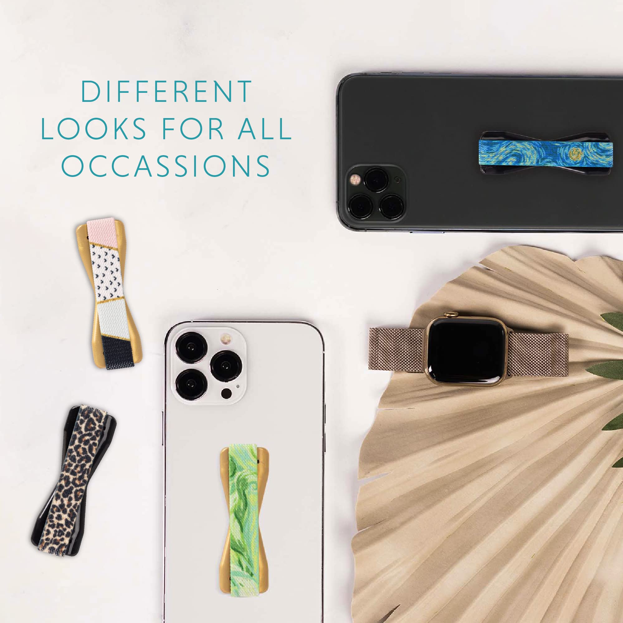 LOVEHANDLE LOVEHANDLE Universal Phone Grip for Smartphones and Mini Tablets Wireless Charging Compatible Made in The USA Hibiscus Purple - View 6 of 6