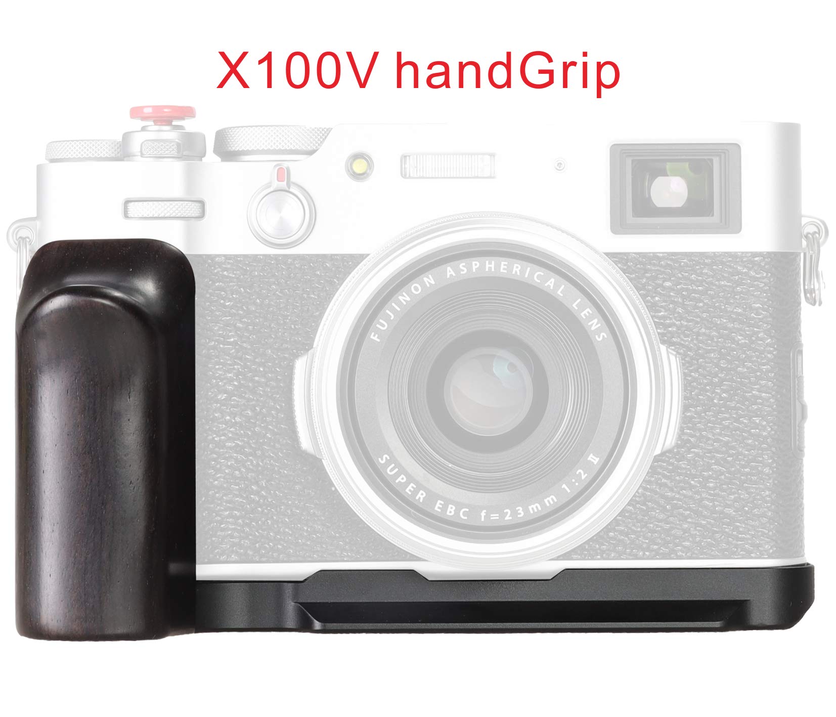 WEPOTO Buy WEPOTO X100V Hand Grip & Quick Release Plate L Bracket for Fujifilm X100V - Durable Aluminium Ebony-1008 - View 2 of 7