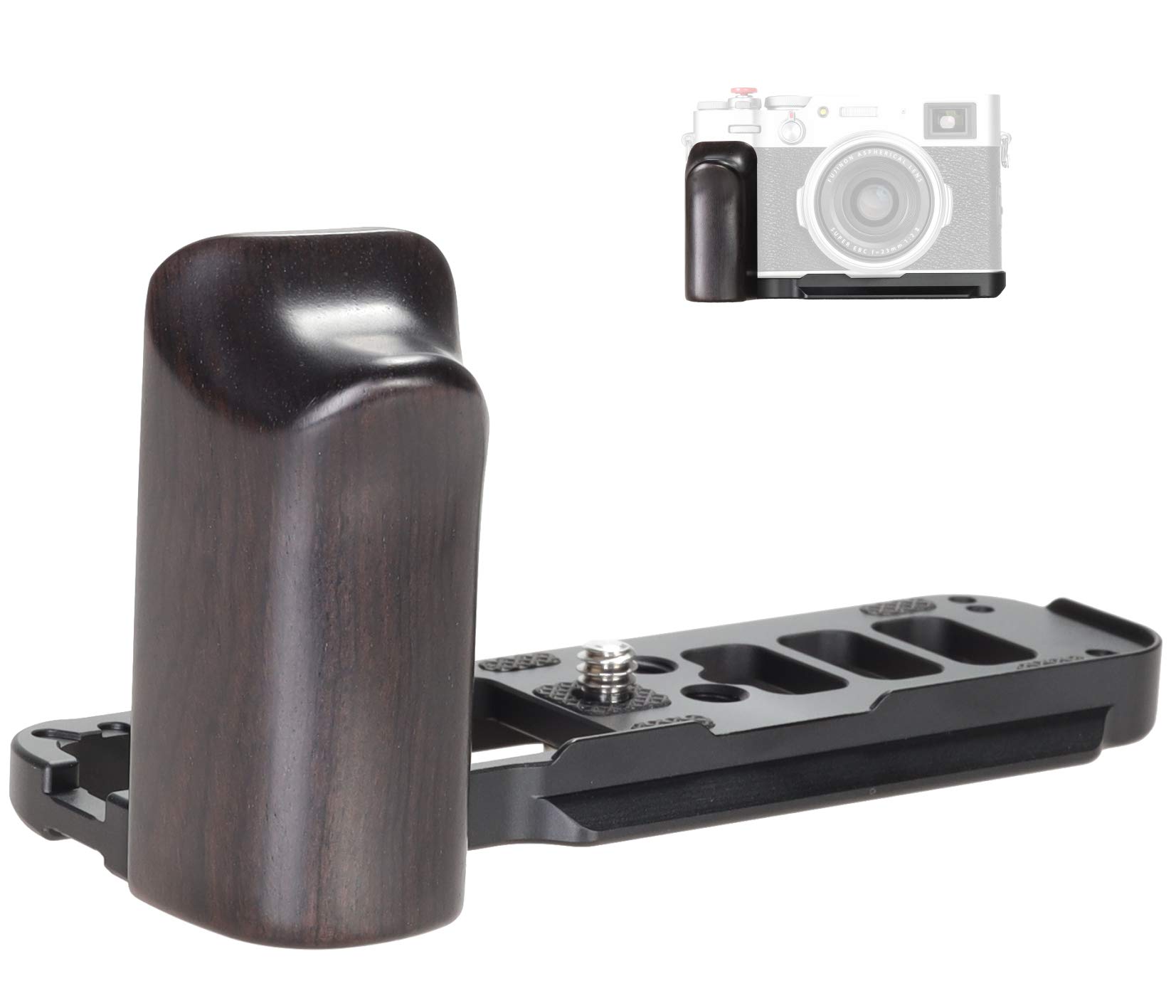 Buy WEPOTO X100V Hand Grip & Quick Release Plate L Bracket for Fujifilm X100V - Durable Aluminium Ebony-1008