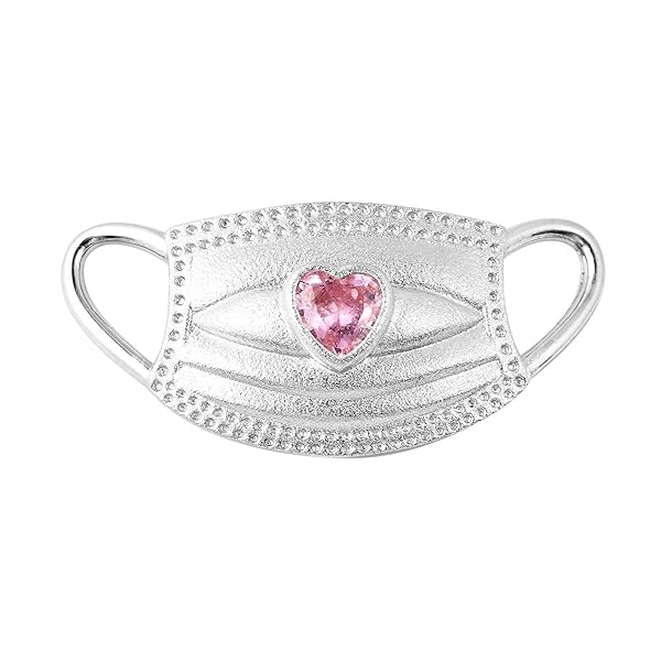 SHOP LC DELIVERING JOY Shop LC Pink Cubic Zirconia Charm Mask Pendant in 925 Sterling Silver Ideal Birthday Gifts for Women Nurses and Doctors