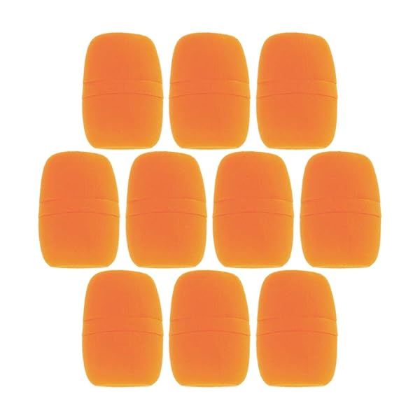 Fielect Fielect 10Pcs Microphone Cover Sponge Foam Windscreen Shield Protection for KTV Broadcasting Orange D55mm L80mm Handheld Mic Filter