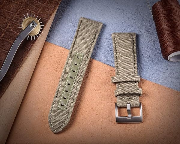 hemsut h Hemsut Canvas Watch Bands Quick Release Military Strap Fabric Replacement 18mm for Men - View 9 of 10