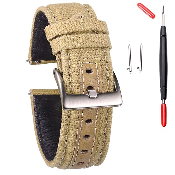 hemsut h Hemsut Military Canvas Watch Bands 18mm Quick Release Fabric Sport Replacement for Men - View 10 of 10