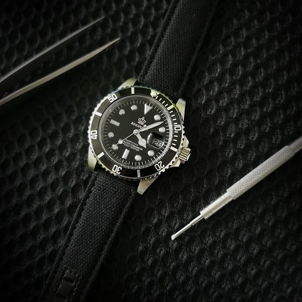 hemsut h Hemsut 20mm Watch Bands for Men Military Canvas Quick Release Fabric Sport Replacement Strap - View 6 of 10