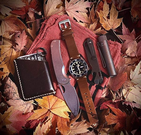 hemsut h Handmade Vintage Leather Watch Bands for Men Quick Release Horween Strap 18mm to 24mm Replacement - View 4 of 10