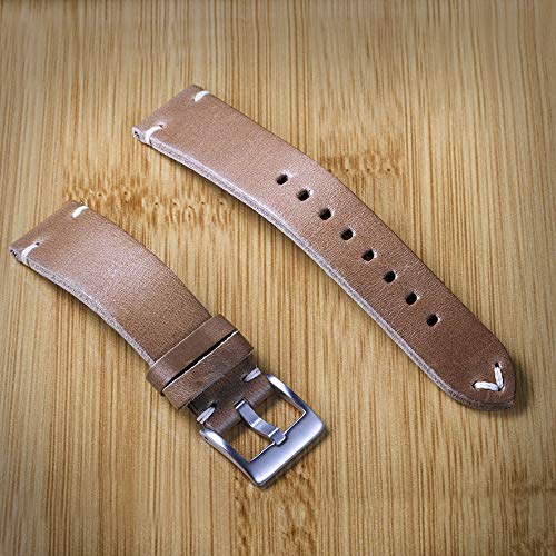 hemsut h Handmade Vintage Leather Watch Bands for Men Quick Release Horween Strap 18mm to 24mm Replacement - View 8 of 10