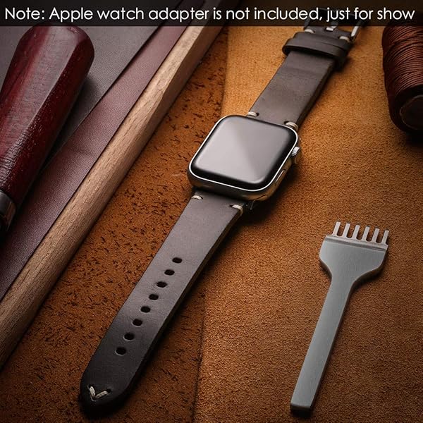 hemsut h Hemsut Leather Watch Bands Horween Leather Strap for Men 18 to 24mm Quick Release Handmade Vintage Replacement Wrap - View 7 of 10