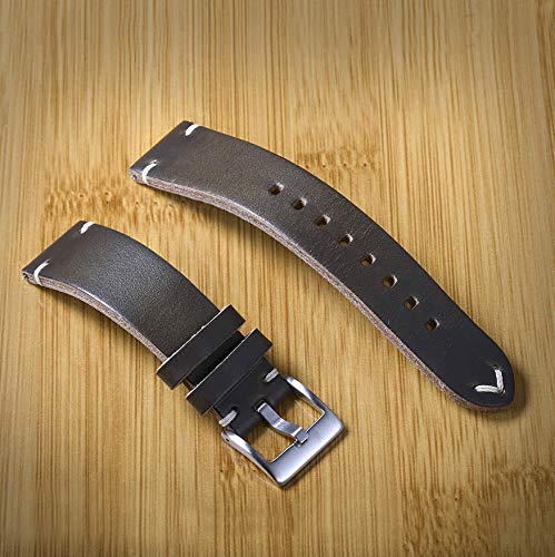 hemsut h Hemsut Leather Watch Bands Horween Leather Strap for Men 18 to 24mm Quick Release Handmade Vintage Replacement Wrap - View 8 of 10