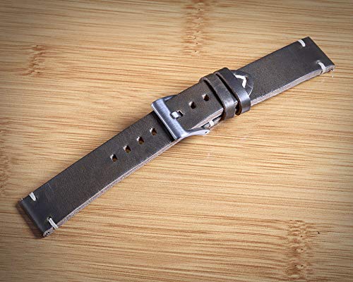 hemsut h Hemsut Leather Watch Bands Horween Leather Strap for Men 18 to 24mm Quick Release Handmade Vintage Replacement Wrap - View 9 of 10