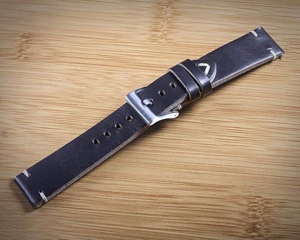 hemsut h Handmade Vintage Horween Leather Watch Bands for Men Quick Release 18 19 20 21 22 24mm Replacement Strap - View 8 of 8