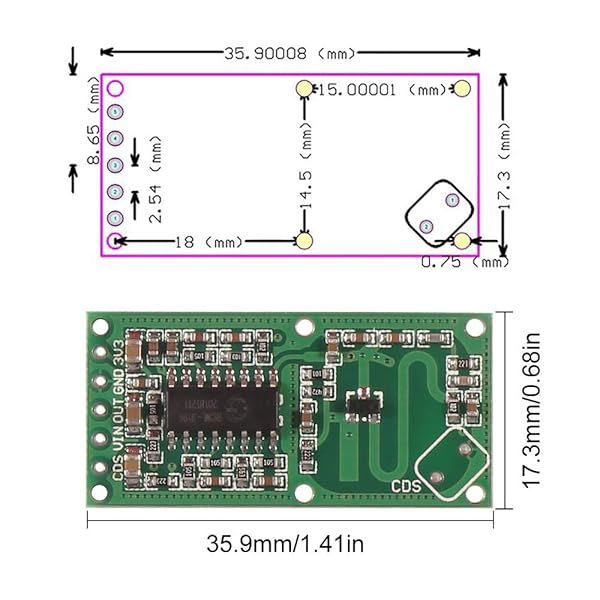 Atnsinc 6PCS RCWL-0516 Microwave Radar Motion Sensor Module for Arduino ESP8266 Nodemcu Wemos Smart Switch Human Body Induction Detector 5-7M Distance - View 3 of 8