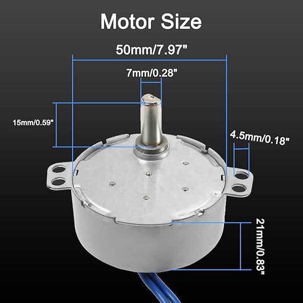 Fielect Fielect 2Pcs Synchronous Motor AC 110V 15-18RPM Turntable Motor CW Direction 4W TYC-50 D Shaft for Efficient Performance - View 2 of 8