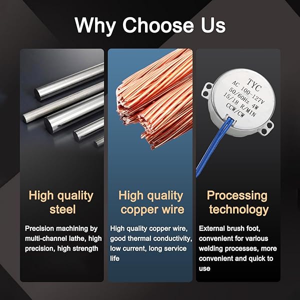 Fielect Fielect 2Pcs Synchronous Motor AC 110V 15-18RPM Turntable Motor CW Direction 4W TYC-50 D Shaft for Efficient Performance - View 5 of 8