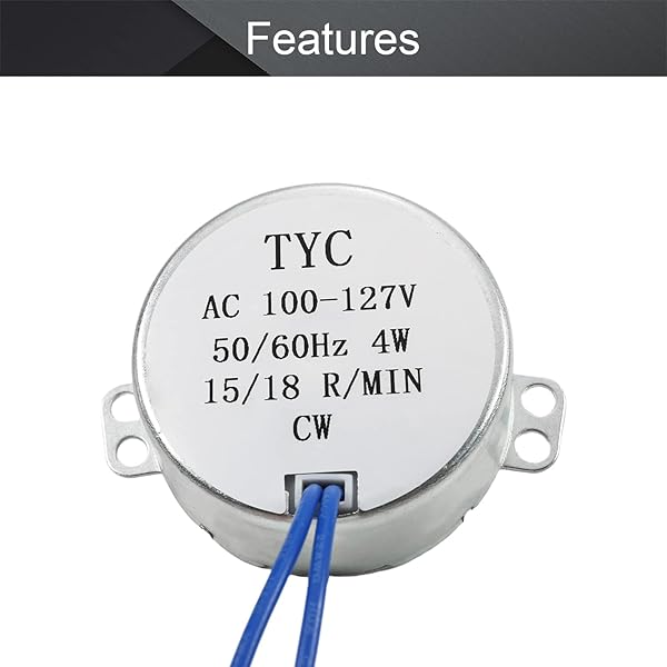Fielect Fielect Synchronous Motor AC 110V 15-18RPM Turntable Motor CW Direction 4W TYC-50 Double Flat Tapping Shaft for Efficient Performance - View 8 of 9