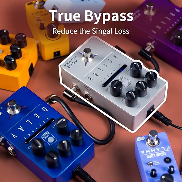 FLAMMA FLAMMA FS02 Reverb Pedal: 7 Reverb Effects & 7 Preset Slots for Guitar | True Bypass & Trail On - View 8 of 10