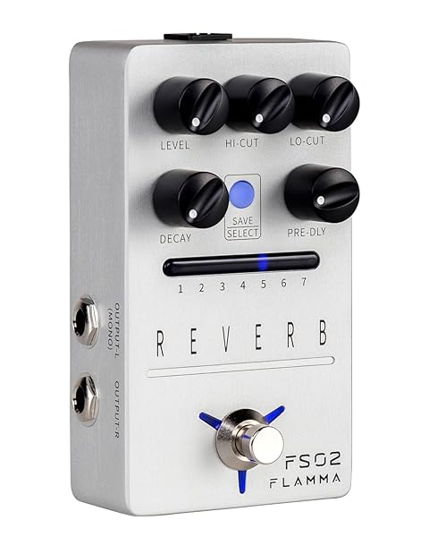 FLAMMA FLAMMA FS02 Reverb Pedal: 7 Reverb Effects & 7 Preset Slots for Guitar | True Bypass & Trail On