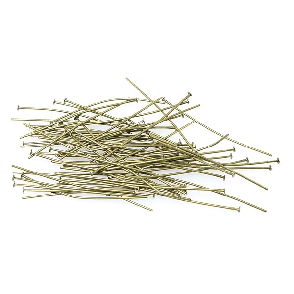 RLECS RLECS 220pcs 50mm Flat Head Pins for DIY Jewelry Making Bronze Iron Headpins - View 3 of 5