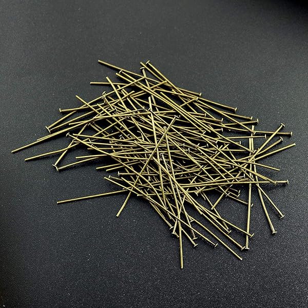 RLECS RLECS 220pcs 50mm Flat Head Pins for DIY Jewelry Making Bronze Iron Headpins - View 5 of 5