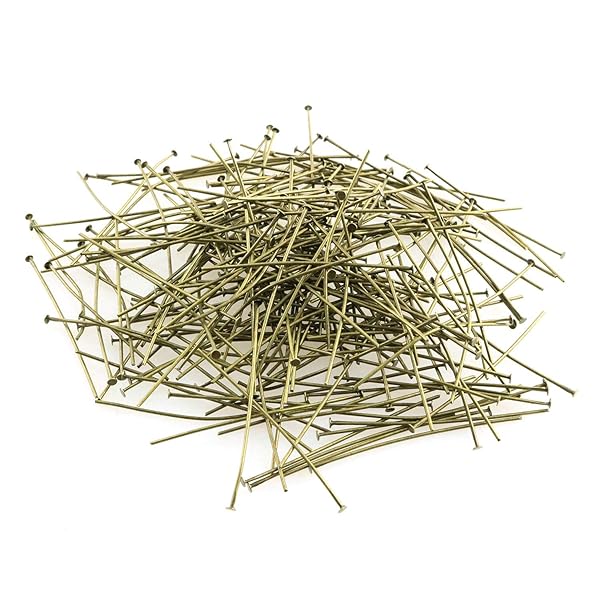 RLECS RLECS 220pcs 50mm Flat Head Pins for DIY Jewelry Making Bronze Iron Headpins - View 2 of 5