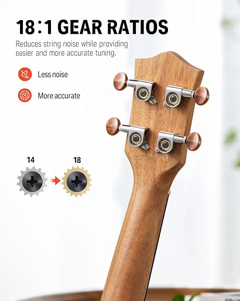 Donner "Donner 23" Ukulele Beginner Kit: Mahogany Wood, Free Lessons, Gig Bag & More - Perfect for New Players!" - View 5 of 9