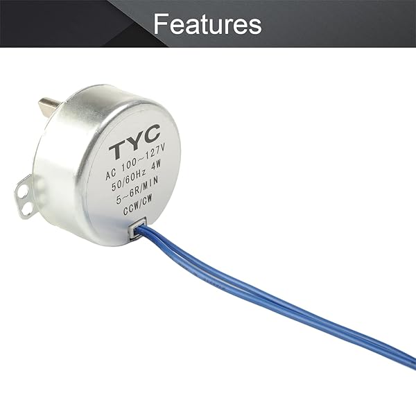 Fielect Fielect Synchronous Motor AC 110V 5-6RPM Turntable Motor CW CCW Direction 4W TYC-50 D Shaft for Efficient Performance - View 5 of 9